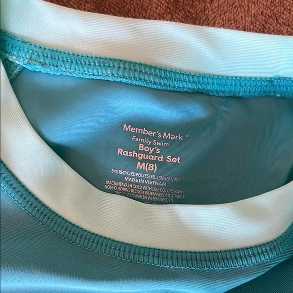 Blue and Pink Rashguard Swim Set with Sun Protection - Picture 3 of 4